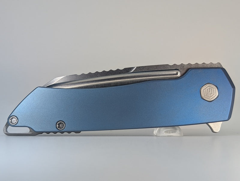 MachineWise Mojave Sky Blue Fade (CPM S90V | Smooth) Framelock Folding Knife #489