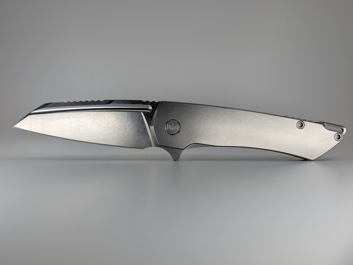 MachineWise Mojave Raw (S90V | Stonewash | Smooth Handle) Framelock Folding Knife 475