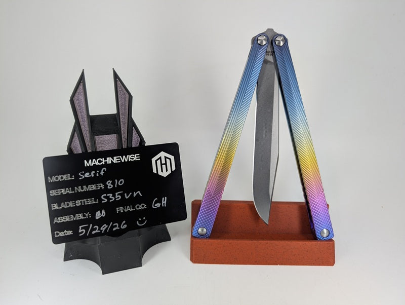MachineWise Serif Day Fade Titanium Live Blade Balisong #810