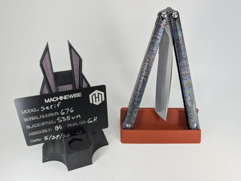 MachineWise Serif Heat Ano Titanium Live Blade Balisong #676