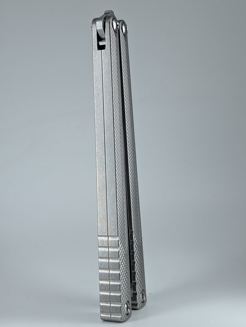 MachineWise Serif Raw Titanium Live Blade Balisong #806