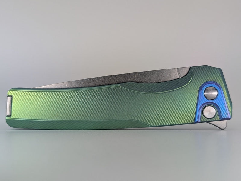 MachineWise Sonora E-Blue (S90V | Titanium Bolster | Diamond Handle) Buttonlock Folding Knife #1273 *Blem*