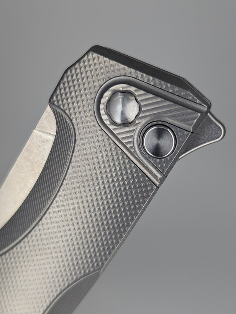 MachineWise Sonora Raw Diamonds Handle w/ Ti Bolster Buttonlock Folding Knife #1433 *BLEM*