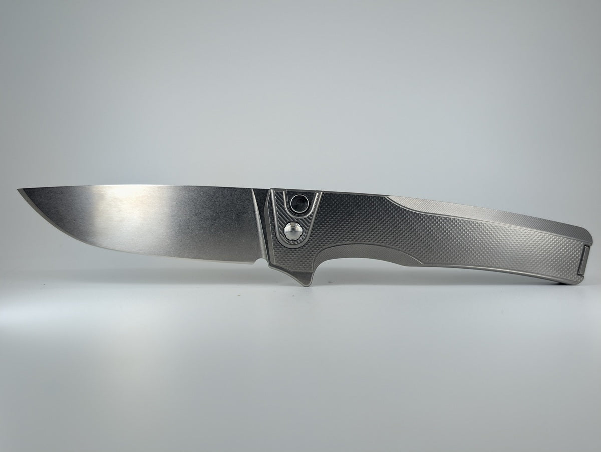 MachineWise Sonora Raw Diamonds Handle w/ Ti Bolster Buttonlock Folding Knife #1433 *BLEM*