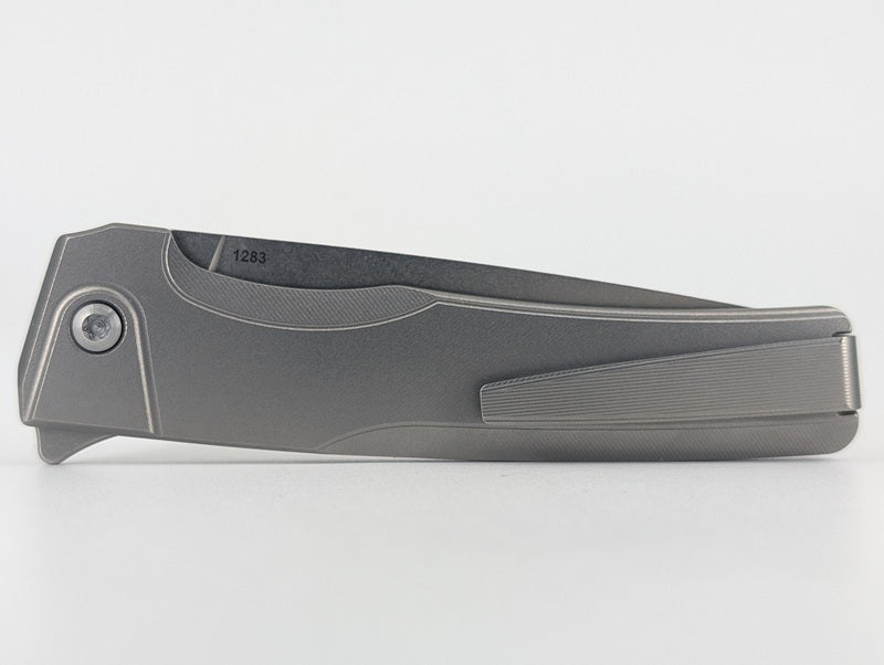 MachineWise Sonora Raw Ti (S90V | Titanium Bolster | Fine-Step Handle) Buttonlock Folding Knife #1283 *Blem*