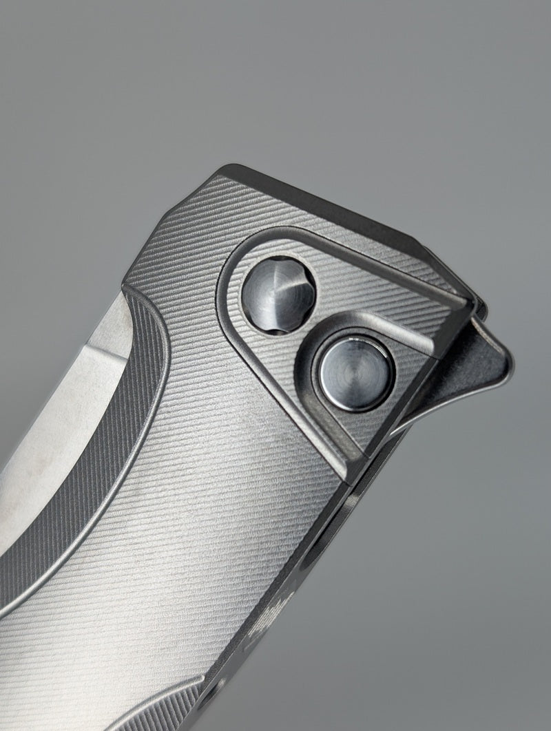 MachineWise Sonora Raw (S90V | Stonewash | Fine Step Handle) Buttonlock Folding Knife #1270 *BLEM*