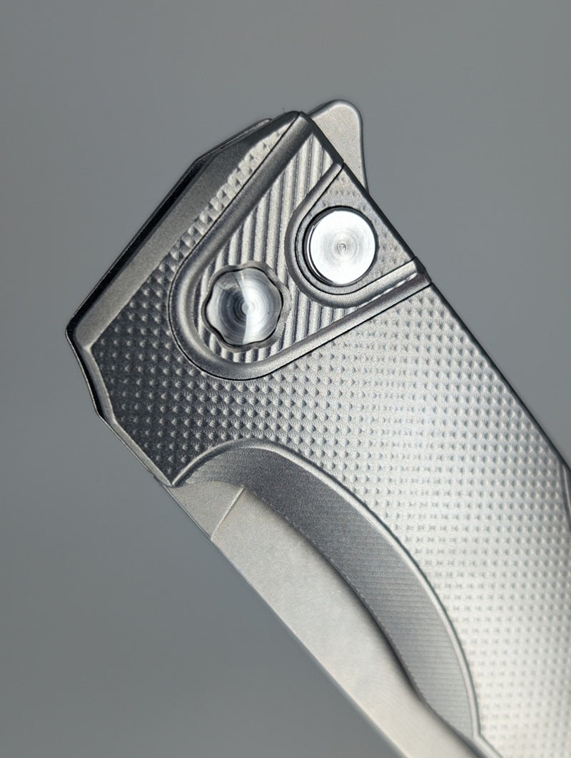 MachineWise Sonora Raw Ti (S90V | Titanium Bolster | Diamond Handle) Buttonlock Folding Knife #1379