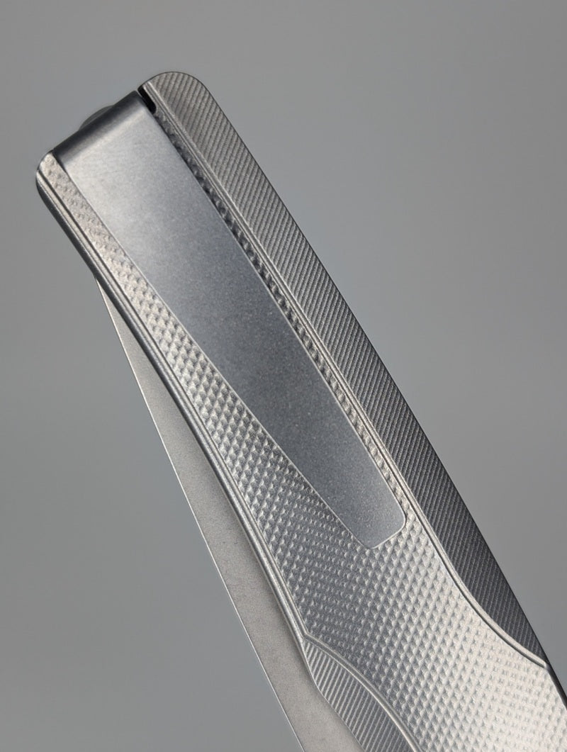 MachineWise Sonora Raw Ti (S90V | Titanium Bolster | Diamond Handle) Buttonlock Folding Knife #1378