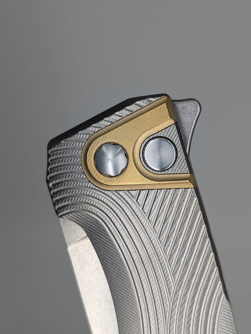 MachineWise Sonora Raw Streamliner w/ Brass Bolster Buttonlock Folding Knife