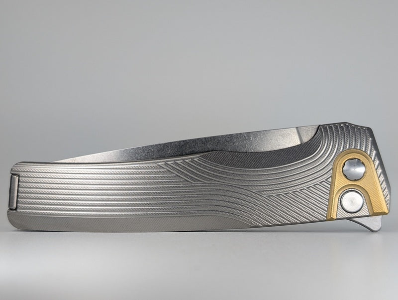 MachineWise Sonora Raw Streamliner w/ Brass Bolster Buttonlock Folding Knife