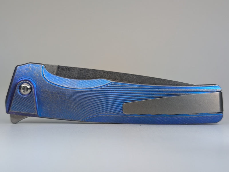 MachineWise Sonora Raw Ti (Brass Bolster | Sun Ray Handle) Buttonlock Folding Knife #1625