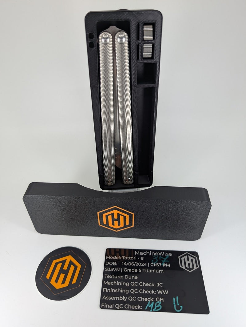 *Consignment* MachineWise Tottori Raw Titanium Live Blade Balisong