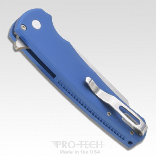 Protech Malibu Flipper Blue Stonewash Reverse Tanto Magnacut