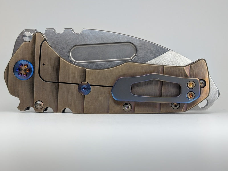 *Consignment* Medford Praetorian Bronze "Steps" Drop Point 3V Framelock Folding Knife