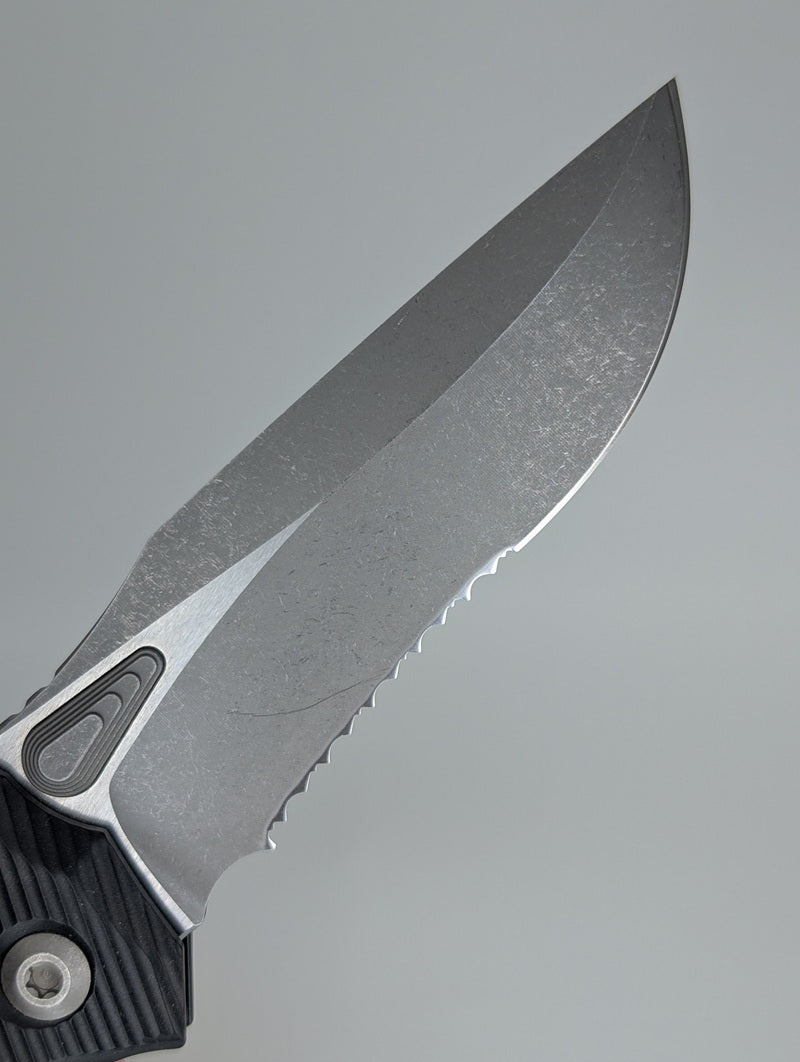 *Consignment* Microtech Amphibian RAM-LOK Apocalyptic Partial Serrated Folding Knife