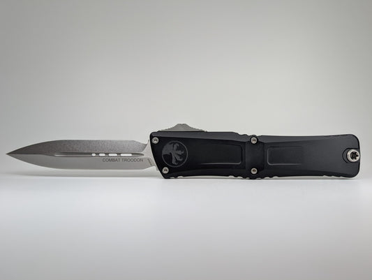 *Consignment* Microtech Combat Troodon D/E Gen III Black Stonewash Out the Front Knife