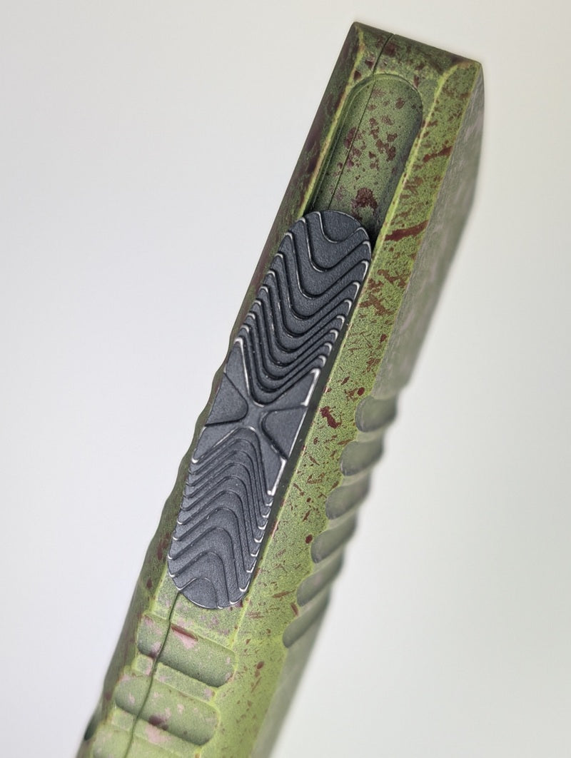 *Consignment* Microtech Combat Troodon D/E Outbreak Signature Series Deep Engraved Full Serrated Out the Front Knife