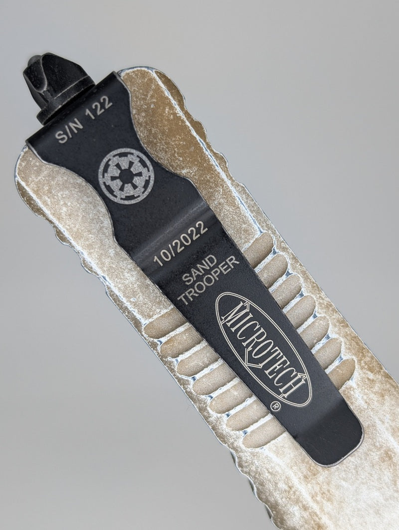 *Consignment* Microtech Combat Troodon Sandtrooper Deep Engraved Out the Front Knife