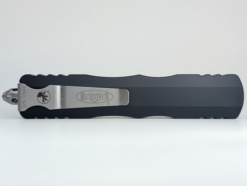 Microtech Dirac Delta Double Edge Black Stonewash Out the Front Knife