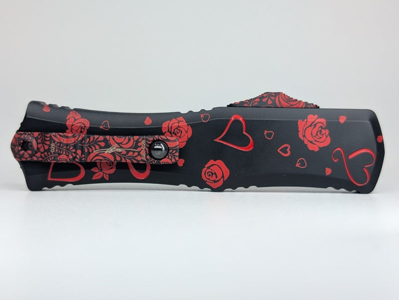 Microtech Hera II Mini D/E Signature Series Valentine's Day "Twin Flames" Out the Front Knife