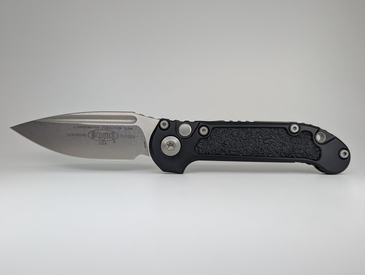 *Consignment* Microtech L.U.D.T. S/E Gen III Black Stonewash Auto Folding Knife