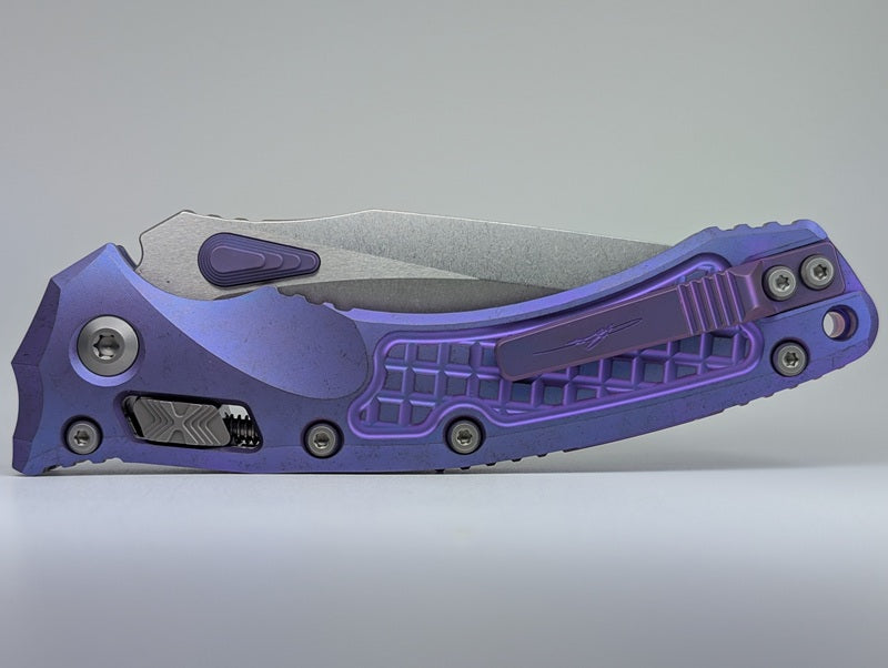 Microtech Marfione Select Amphibian RAM-LOK Purple Haze Anodized Frag Titanium Folding Knife