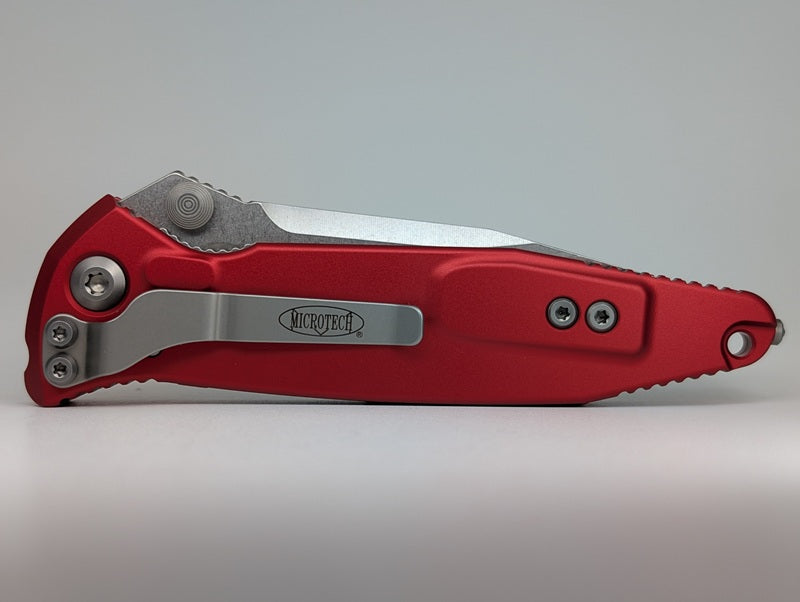 *Consignment* Microtech Socom Elite S/E Red Stonewash Manual Folding Knife