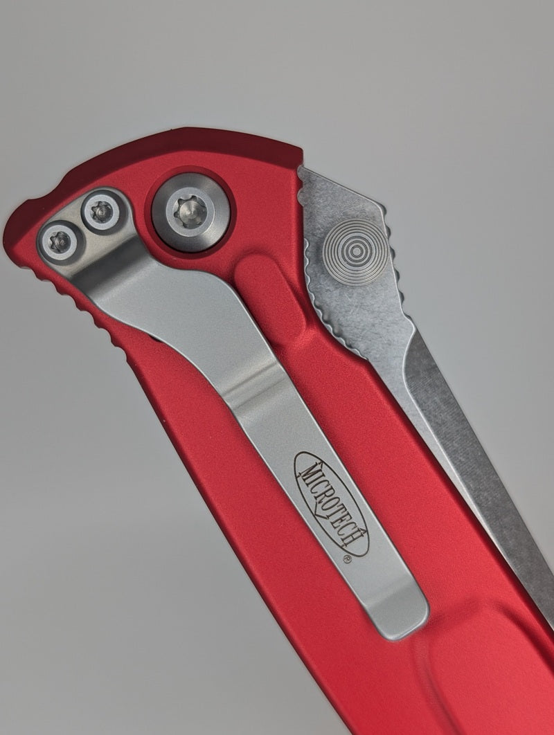 *Consignment* Microtech Socom Elite S/E Red Stonewash Manual Folding Knife