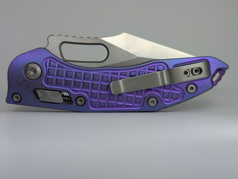 Microtech Stitch Marfione Select Purple Haze Titanium Frag RAM-LOK Folding Knife