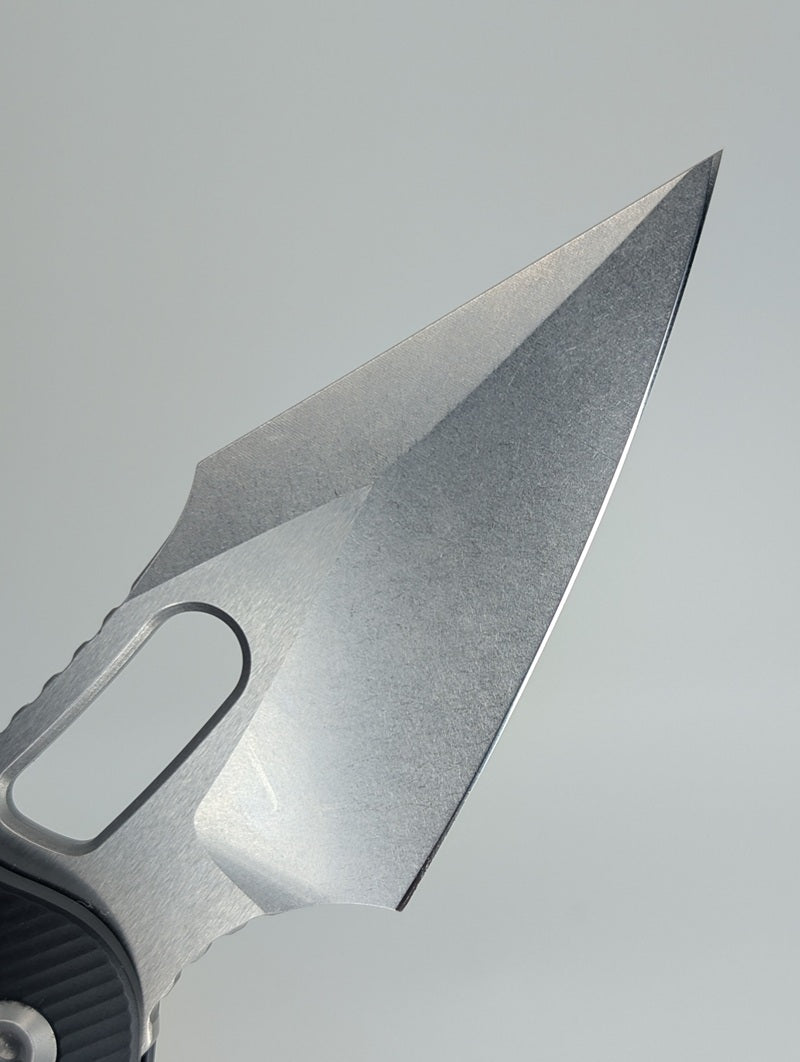 *Consignment* Microtech Stitch RAM-LOK Black Aluminum Fluted Stonewash Folding Knife