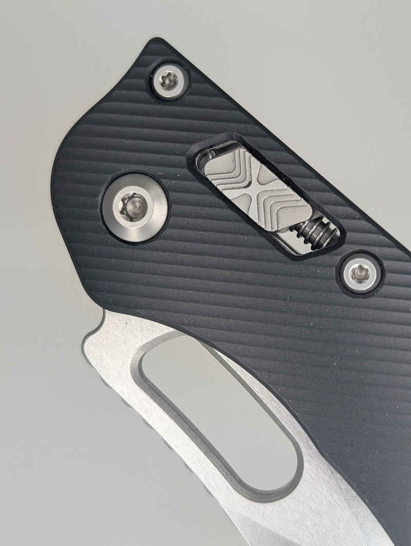*Consignment* Microtech Stitch RAM-LOK Black Aluminum Fluted Stonewash Folding Knife
