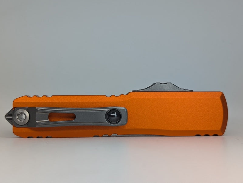 Microtech UTX-70 Gen IV Orange Spartan Stonewash Out the Front Knife