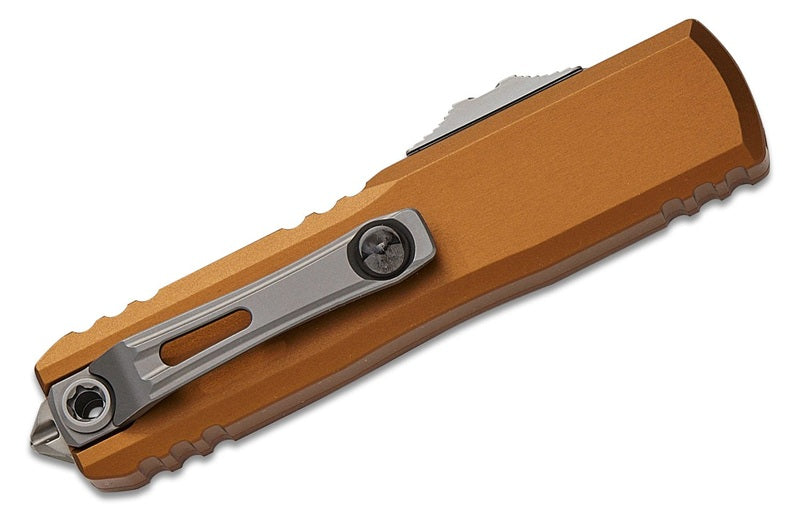 Microtech UTX-85 Gen III D/E Tan Stonewash Out the Front Knife