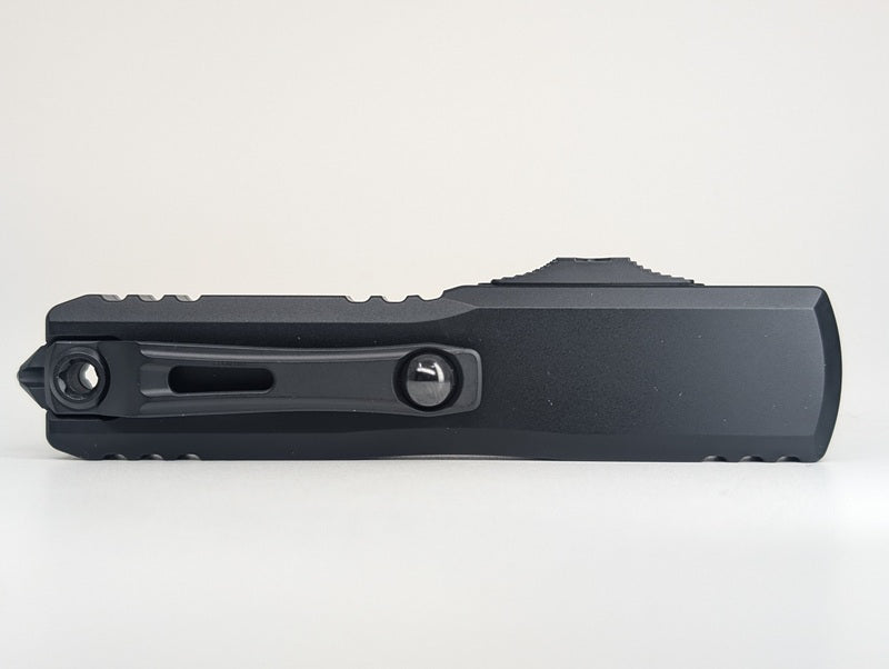 Microtech UTX-85 T/E Gen IV Black Tactical Partial Serrated Out the Front Knife