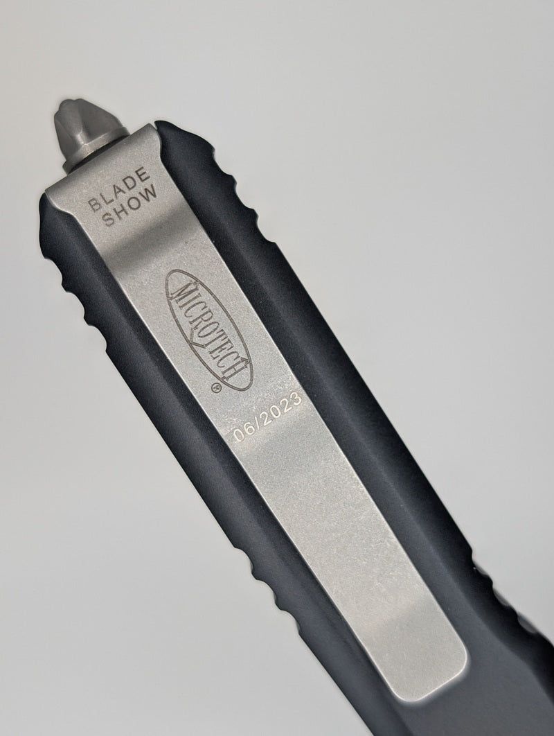 *Consignment* Microtech Ultratech Bayonet Black Frag G-10 Magnacut Blade Show 2023 Out the Front Knife