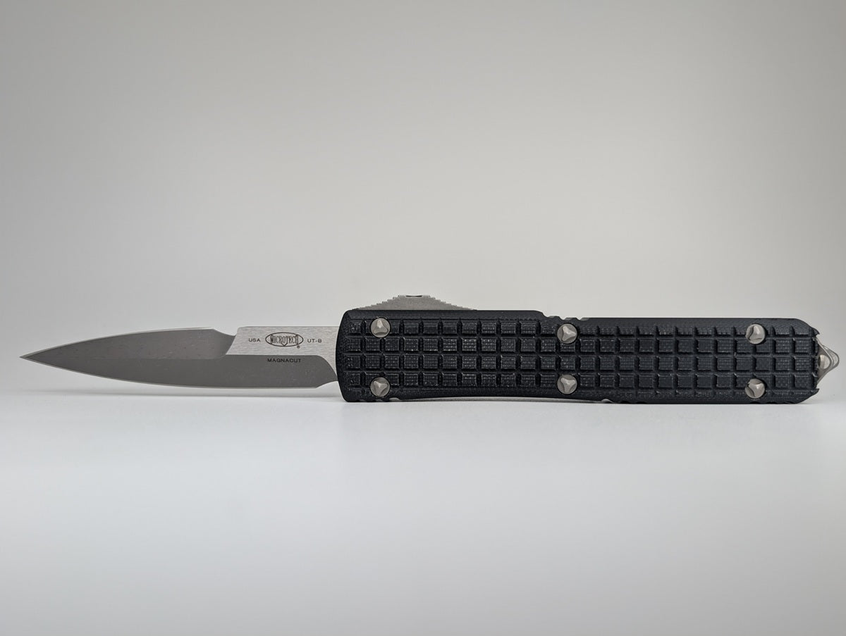 *Consignment* Microtech Ultratech Bayonet Black Frag G-10 Magnacut Blade Show 2023 Out the Front Knife