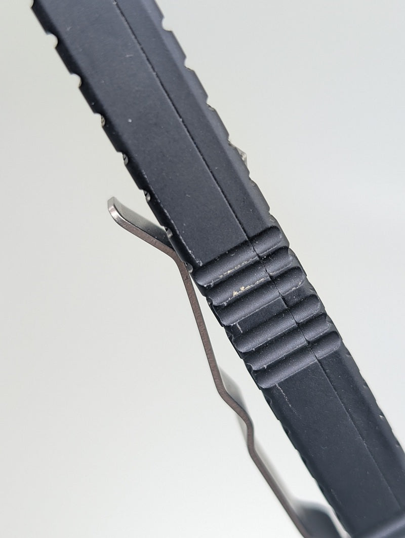 *Consignment* Microtech Ultratech Black Frag Spearpoint Monkey Edge Out the Front Knife