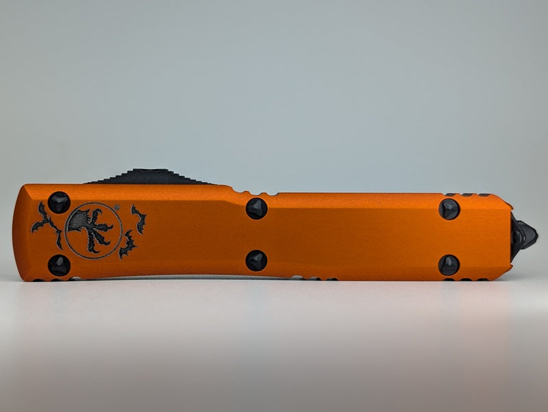 *Consignment* Microtech Ultratech Halloween Orange Signature Series Out the Front Knife