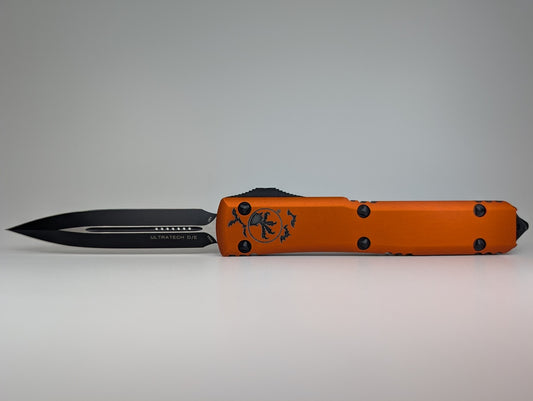 *Consignment* Microtech Ultratech Halloween Orange Signature Series Out the Front Knife