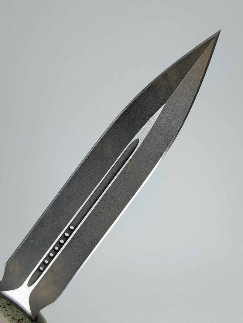 *Consignment* Microtech Ultratech D/E Outbreak Signature Series Deep Engraved Out the Front Knife