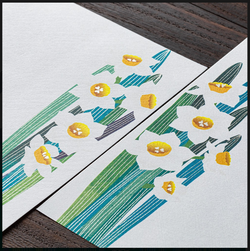 Midori Letter Pad 155 Silk-Printing Daffodil