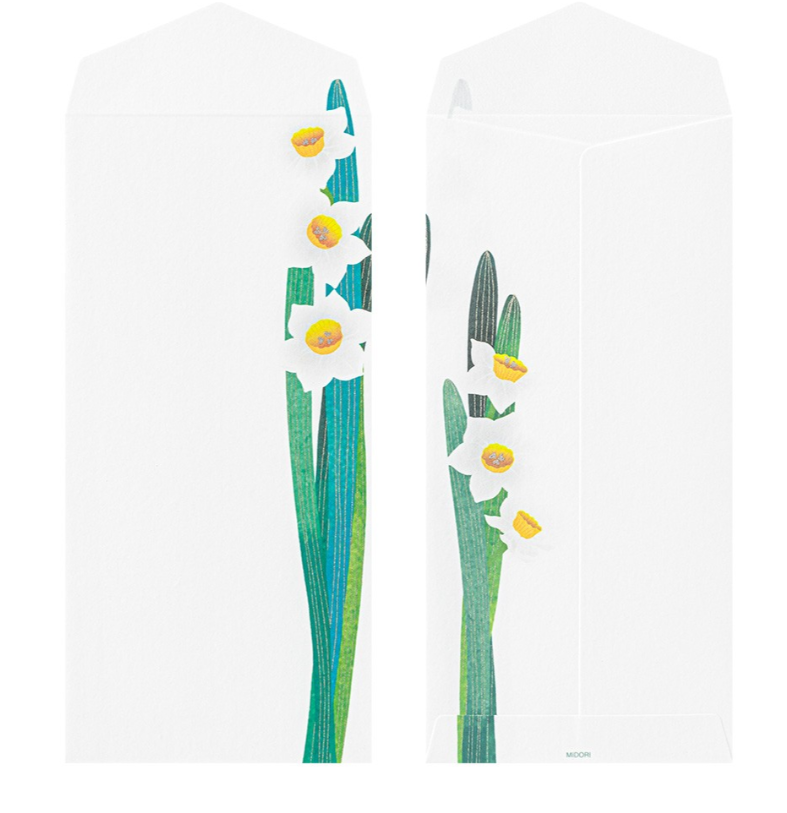 Midori Envelope 156 Silk Printing Daffodil