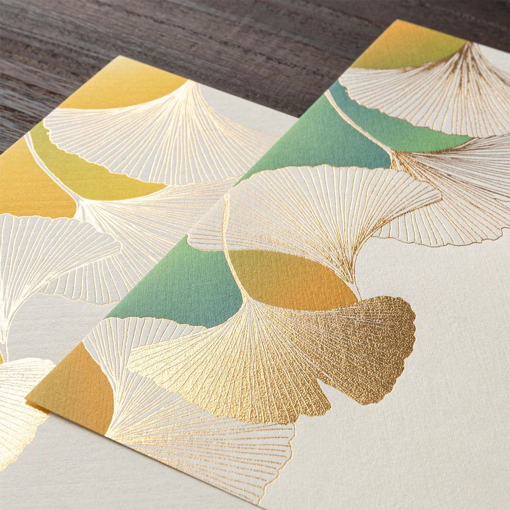 Midori Letter Pad - Foil Stamping Dancing Ginkgo