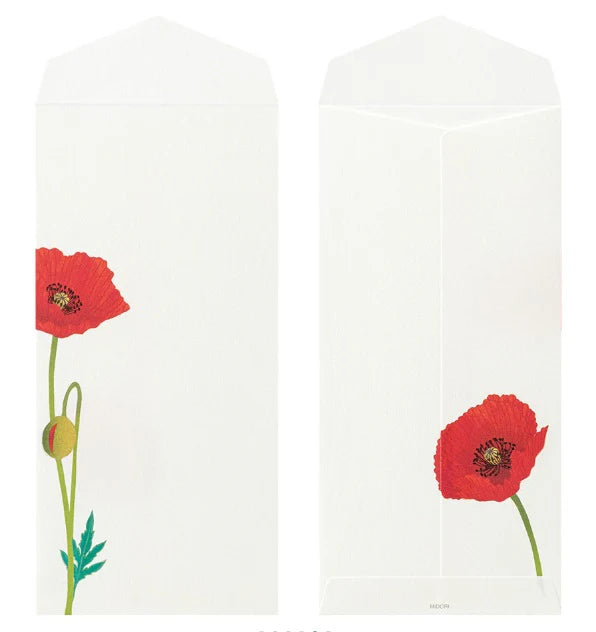 Midori Envelopes - Four Designs Poppy