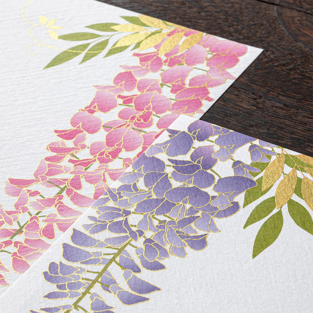 Midori Letter Pad - Silk Printing Wisteria