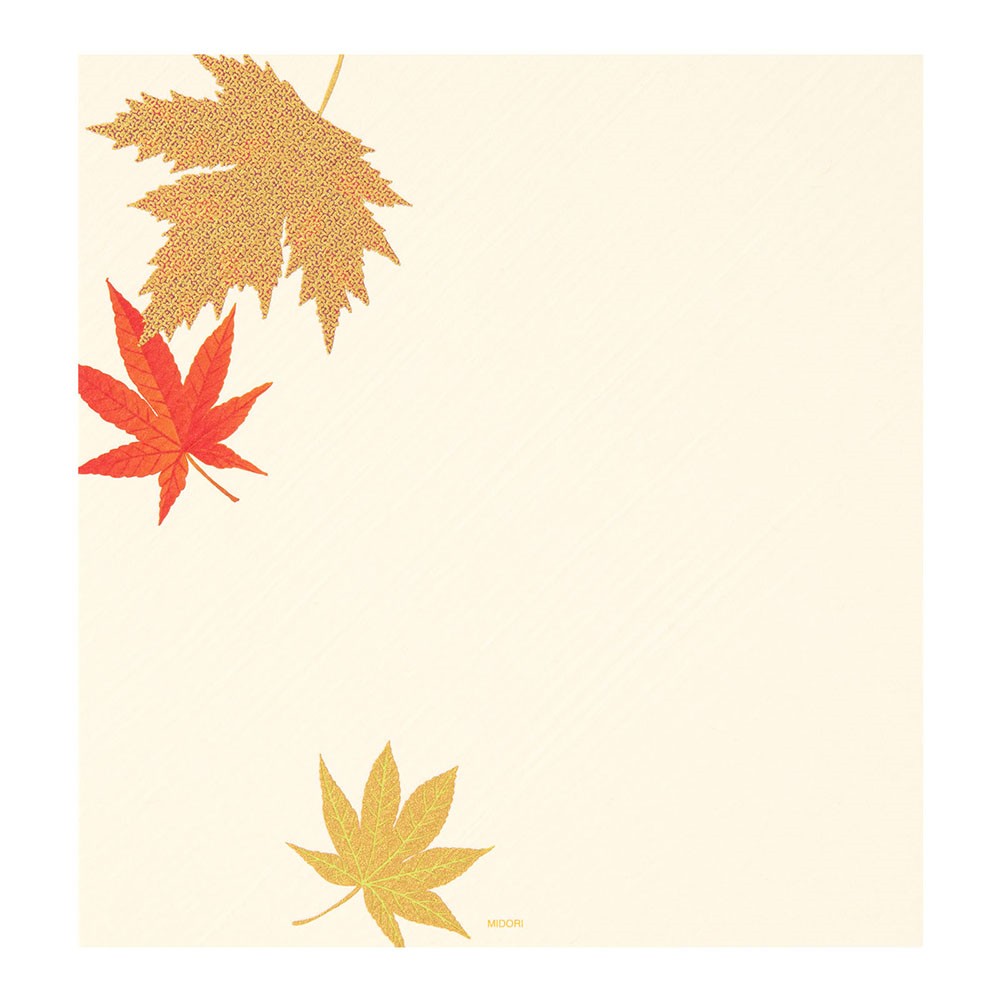 Midori Decorative paper with autumn leaves on a beige background
