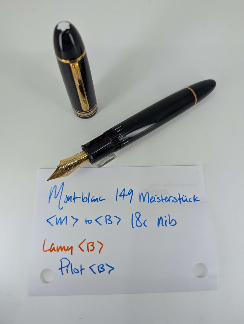 *Consignment* Montblanc Meisterstuck 149 Black / Gold Fountain Pen 18c Gold Nib