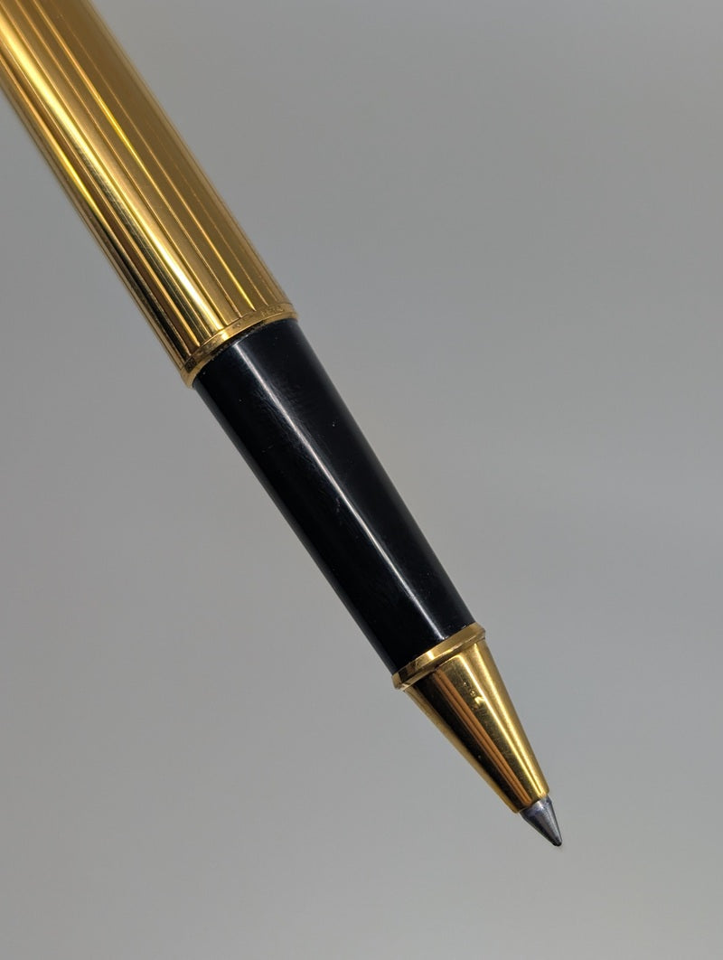 *Consignment* Montblanc Meisterstuck Solitaire Vermeil Pinstripe Rollerball Pen