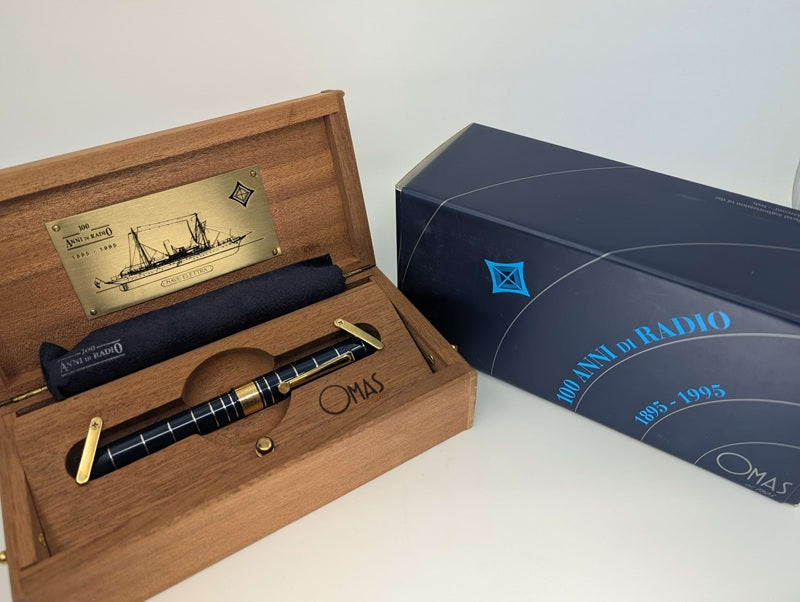 *Consignment* OMAS 1995 Marconi Blue Fountain Pen 18k Gold Fine Nib