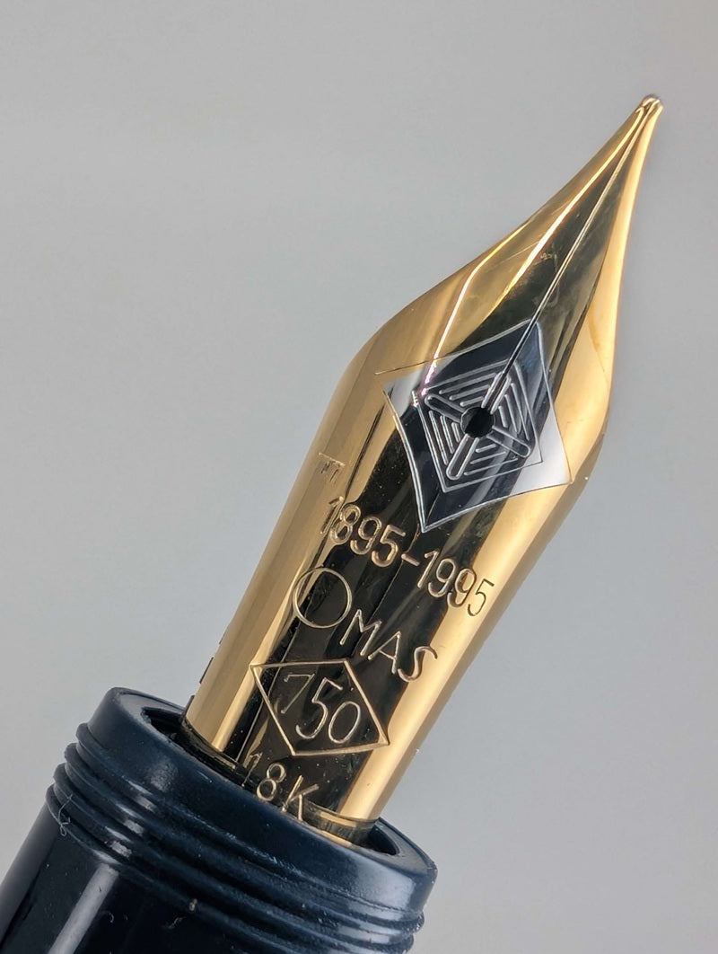 *Consignment* OMAS 1995 Marconi Blue Fountain Pen 18k Gold Fine Nib